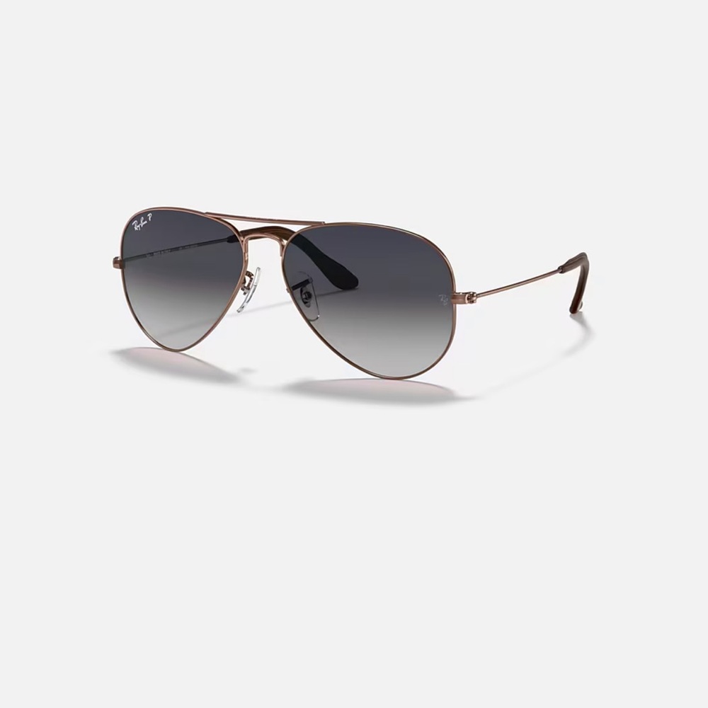 Ray-Ban Men's Aviator Sunglasses - Brown Frame, Gradient Black Lenses